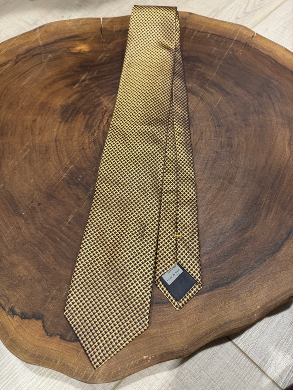 CANALI Black & Gold 100% Silk Tie – Luxury Italian Designer